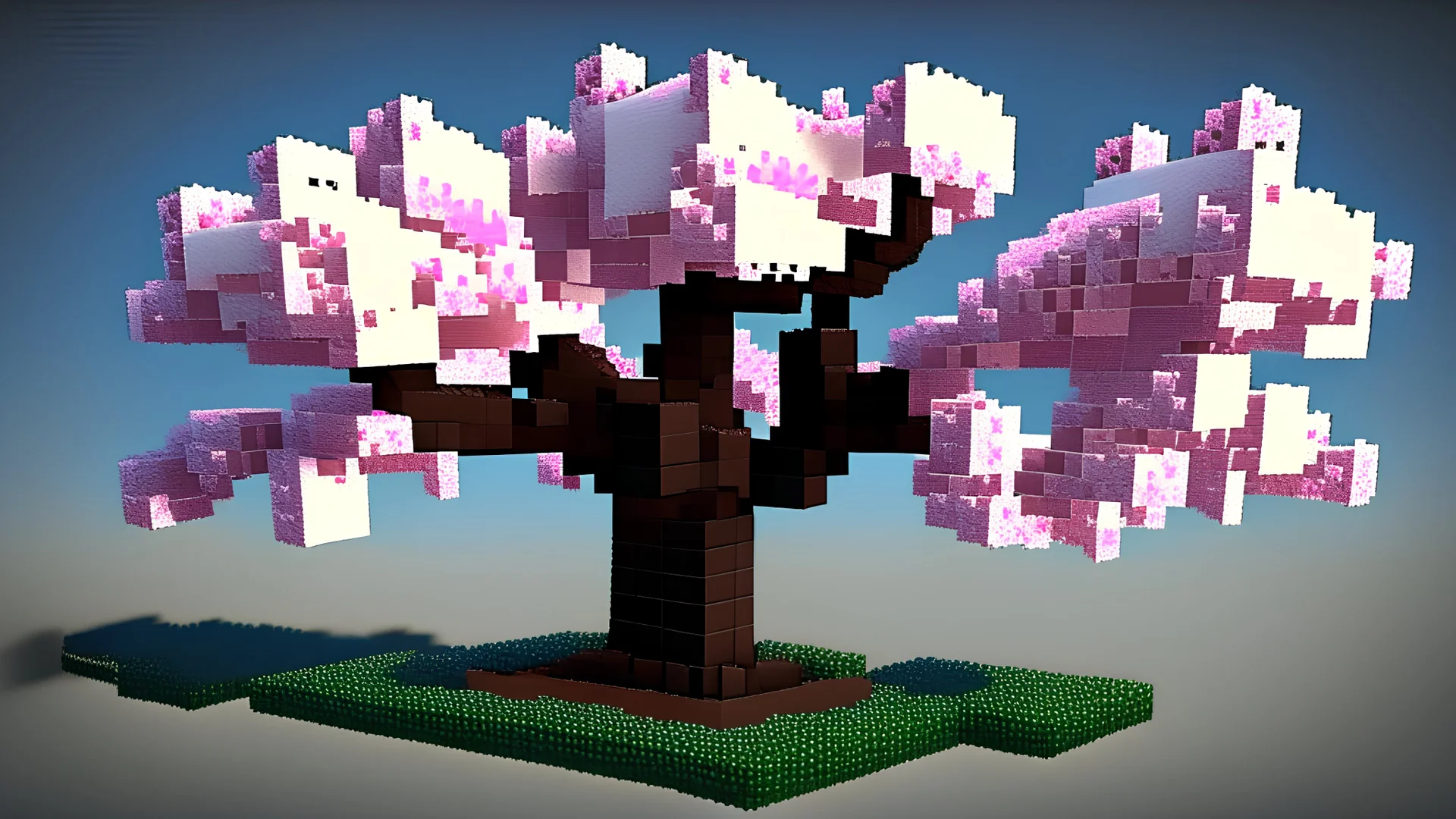 minecraft style cherry blossom tree