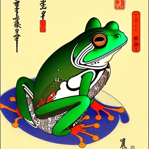 Ukiyo-e frog