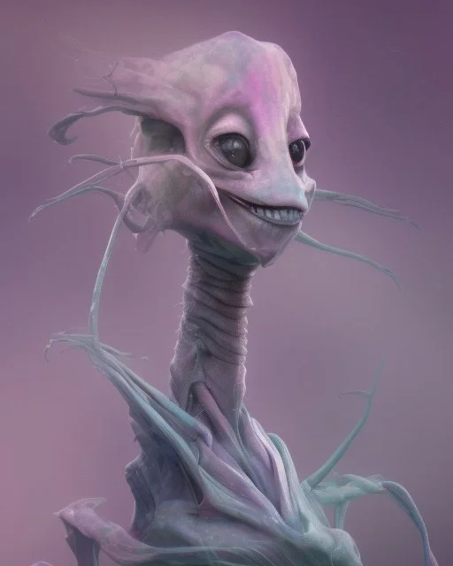 an ethereal and pastel alien creature, with shifting limbs and slender composition, is climbing through a strange wild landscape , highly polished, chrome airbrush style, dreamlike composition, color penciling color palette, surrealistic retro-futurism, rotoscoping, psychedelic pop aesthetic, Camilla d'errica, pop surrealism, highly detailed, arthur lismet, artstation, 1960s psychedelic drawing with art nouveau motifs, munch, vibrant, extra terrestrials art, vintage , anime