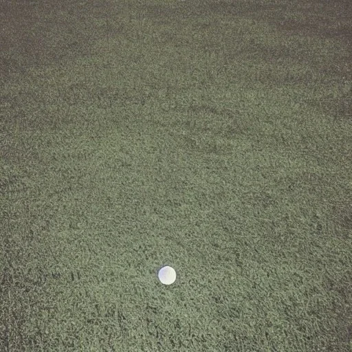 Vista de cielo despejado de día con luna desde perspectiva acostado en un campo abierto