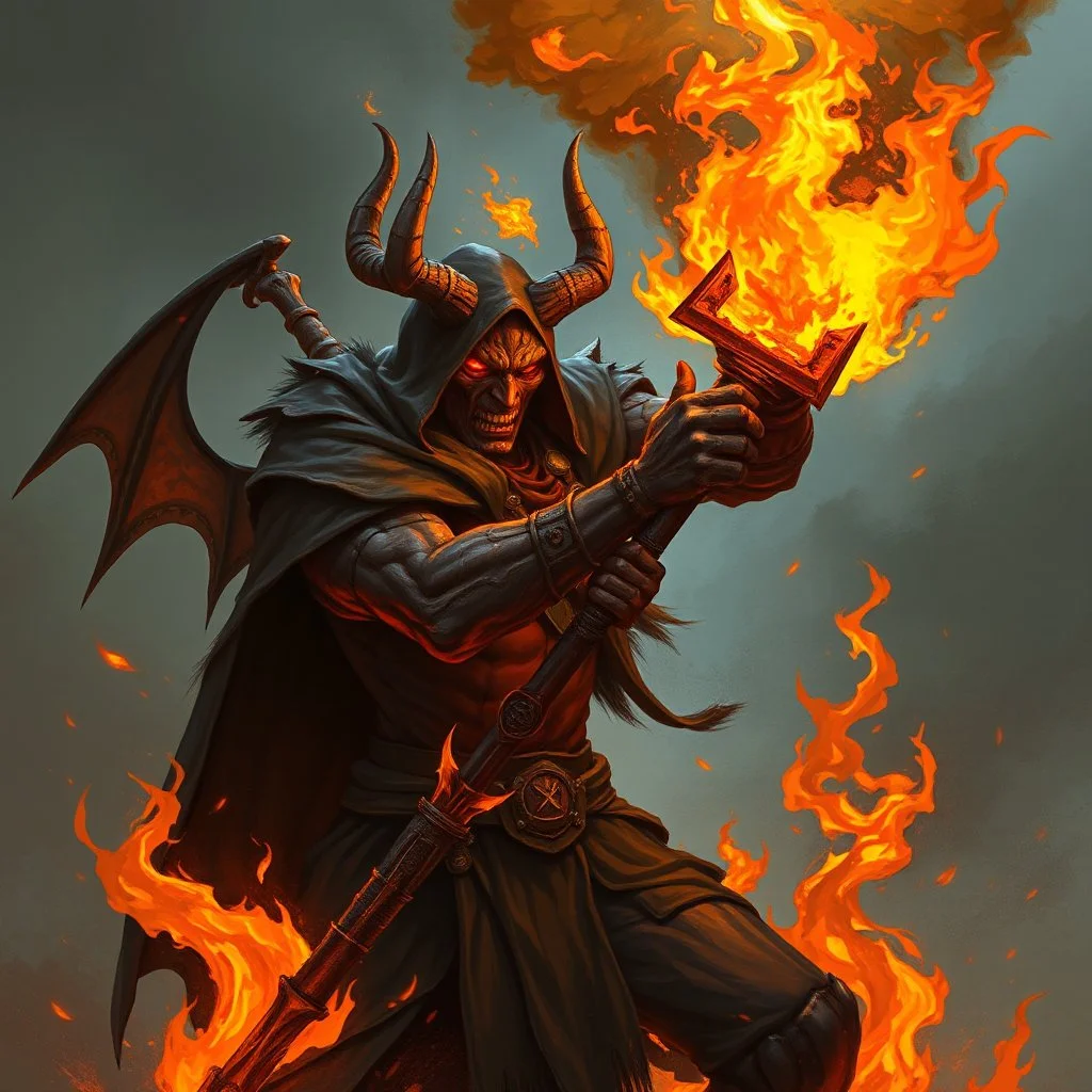 blaze the weak pyromancer devil bandit fantasy art