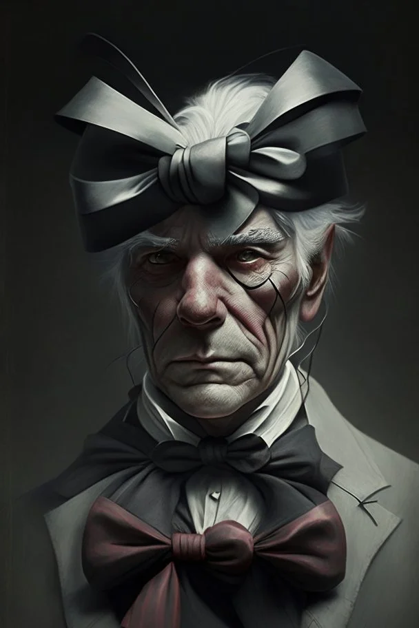 The gray man with the big bow