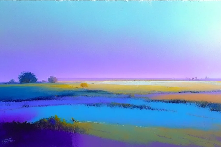 Leicestershire landscape, style of Peter wileman pastel colours