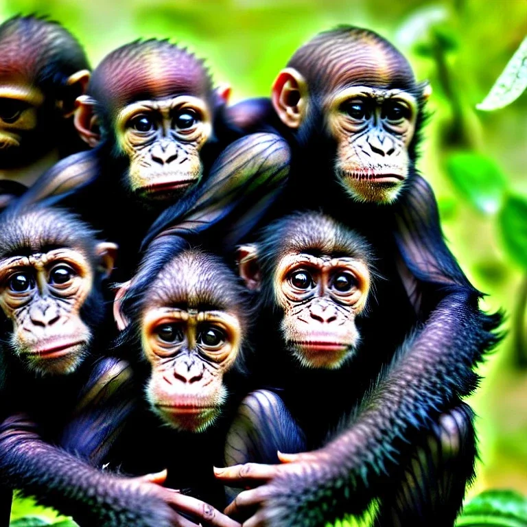 sweet 3 baby apes