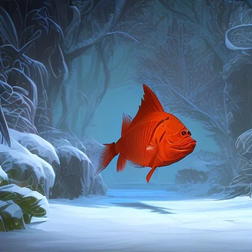 Orange Fish Entering to christmas