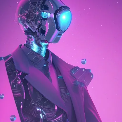 handsome man, cute man, handsome man in futuristic suits, black and white highlight hair color, pink and blue background, pink lighting, deep purple backlighting, smoke, robot suits,ant