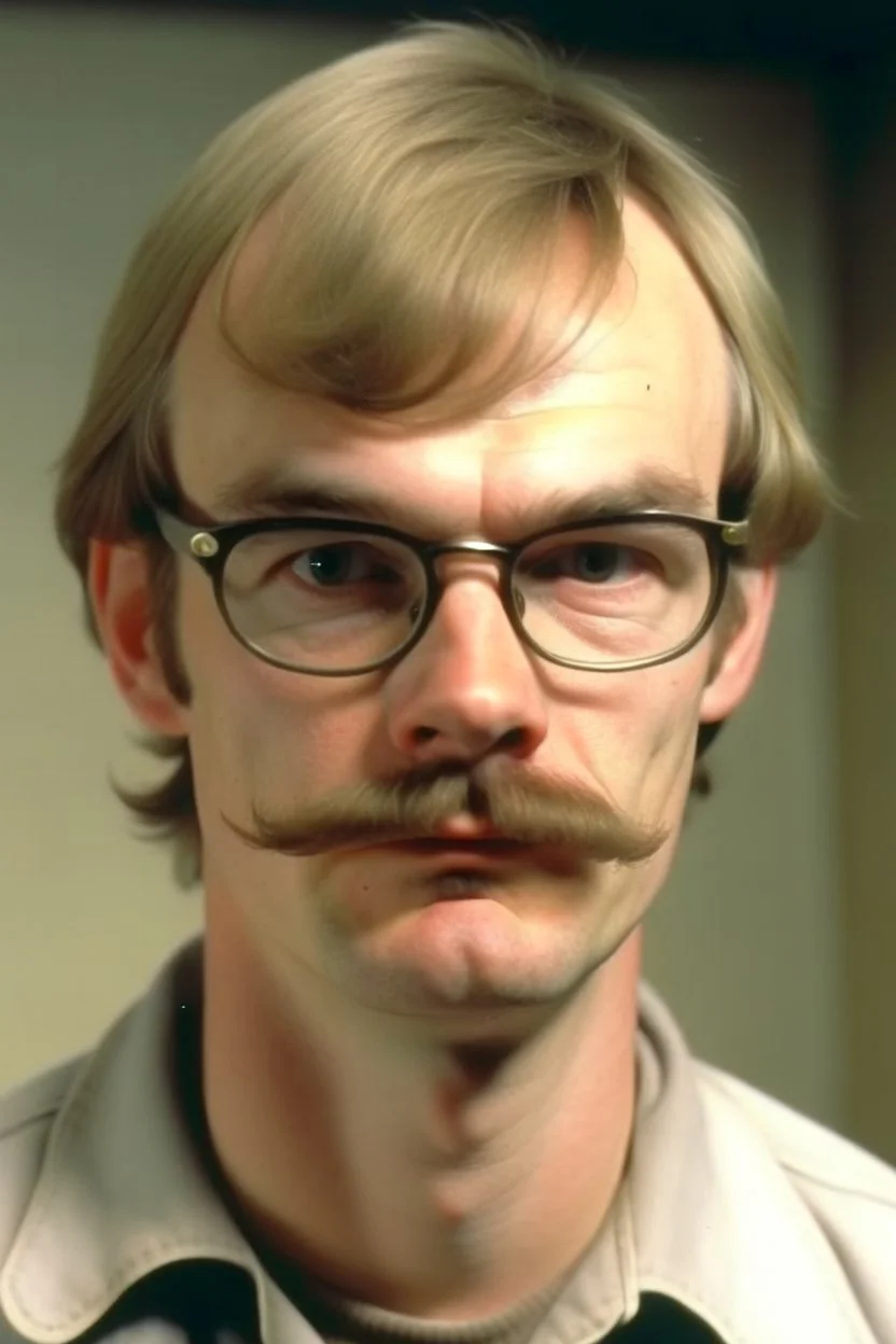 jeffrey dahmer with mustache and mohawk