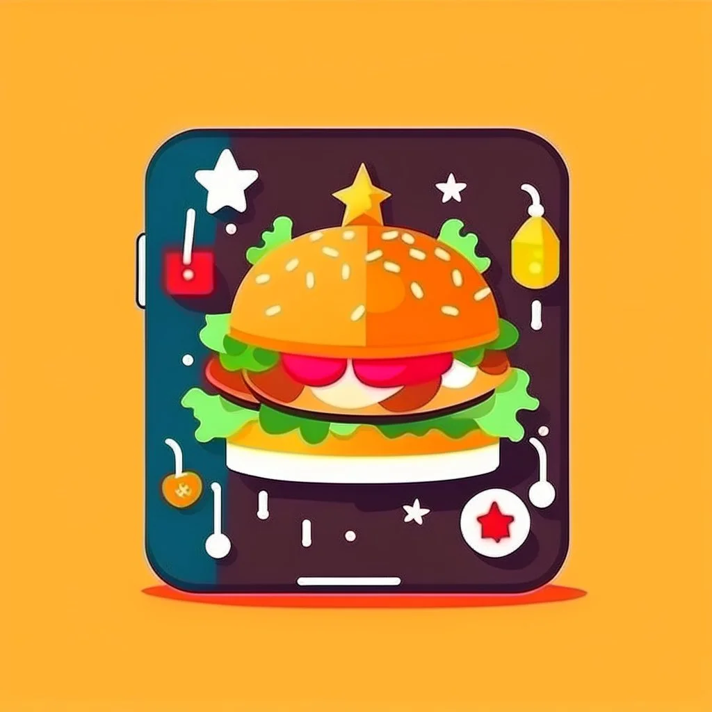 Social media design. Burger congratulates people on Christmas