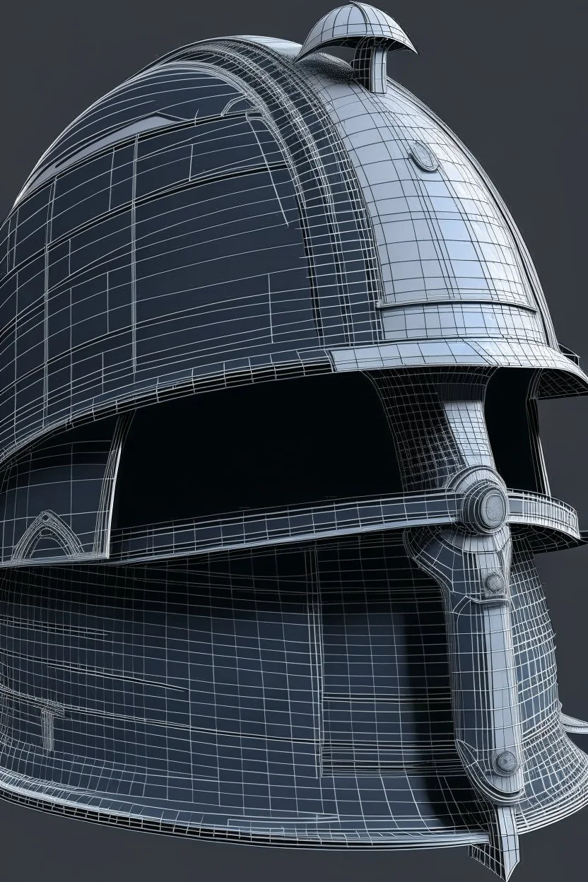 2d blueprint of a viking helmet, , high detail, smooth render, prize winning