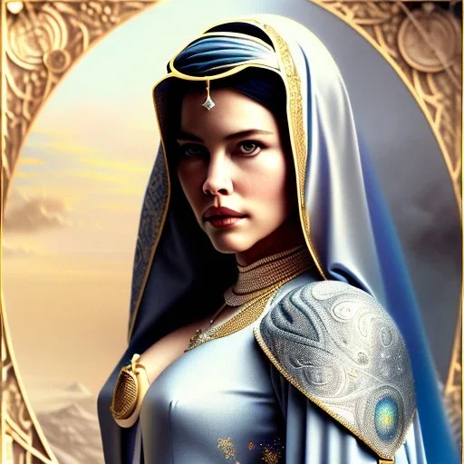 Epic Drawing of a Photorealistic dramatic hyperrealistic Liv Tyler,Crystal blue eyes arab ameera al taweel with black hair, white veil, elegant, by WLOP,Artgerm,Greg Rutkowski,Alphonse Mucha, Sandro Boticcelli ,Beautiful ,busty, dynamic,shadows,Artstation,concept design art,Octane render,8K