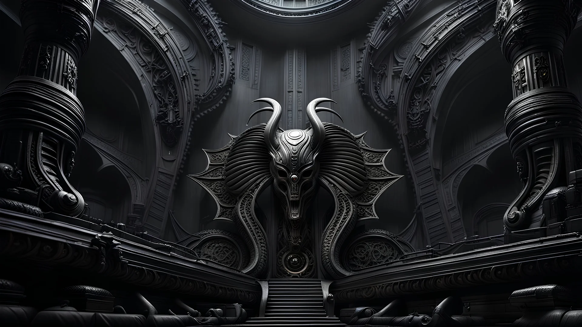 ragnarok. h. r. giger. exquisite realism, a masterpiece, dynamic lighting, hyperdetailed, intricately detailed, deep color, Unreal Engine, volumetric lighting , Epic cinematic brilliant stunning intricate meticulously detailed dramatic atmospheric maximal, CAMERA: Nikon Z7 | FOCAL LENGTH: 105mm | SHOT TYPE: Close-up | COMPOSITION: Centered | LIGHTING: Soft, directional