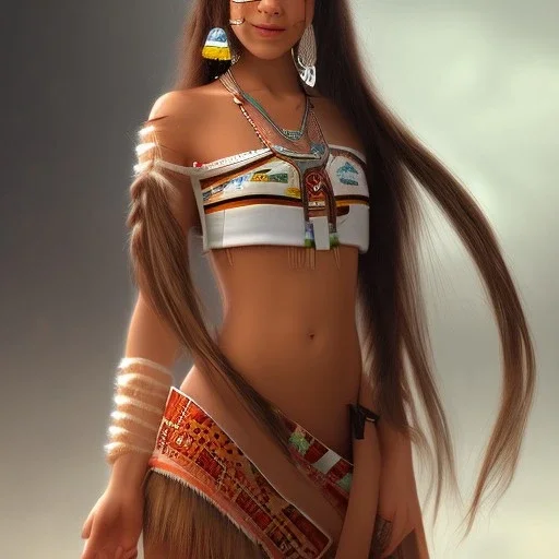 Native American girl, cute, beautiful, long hair, brown eyes, black hair, smiling, tan skin