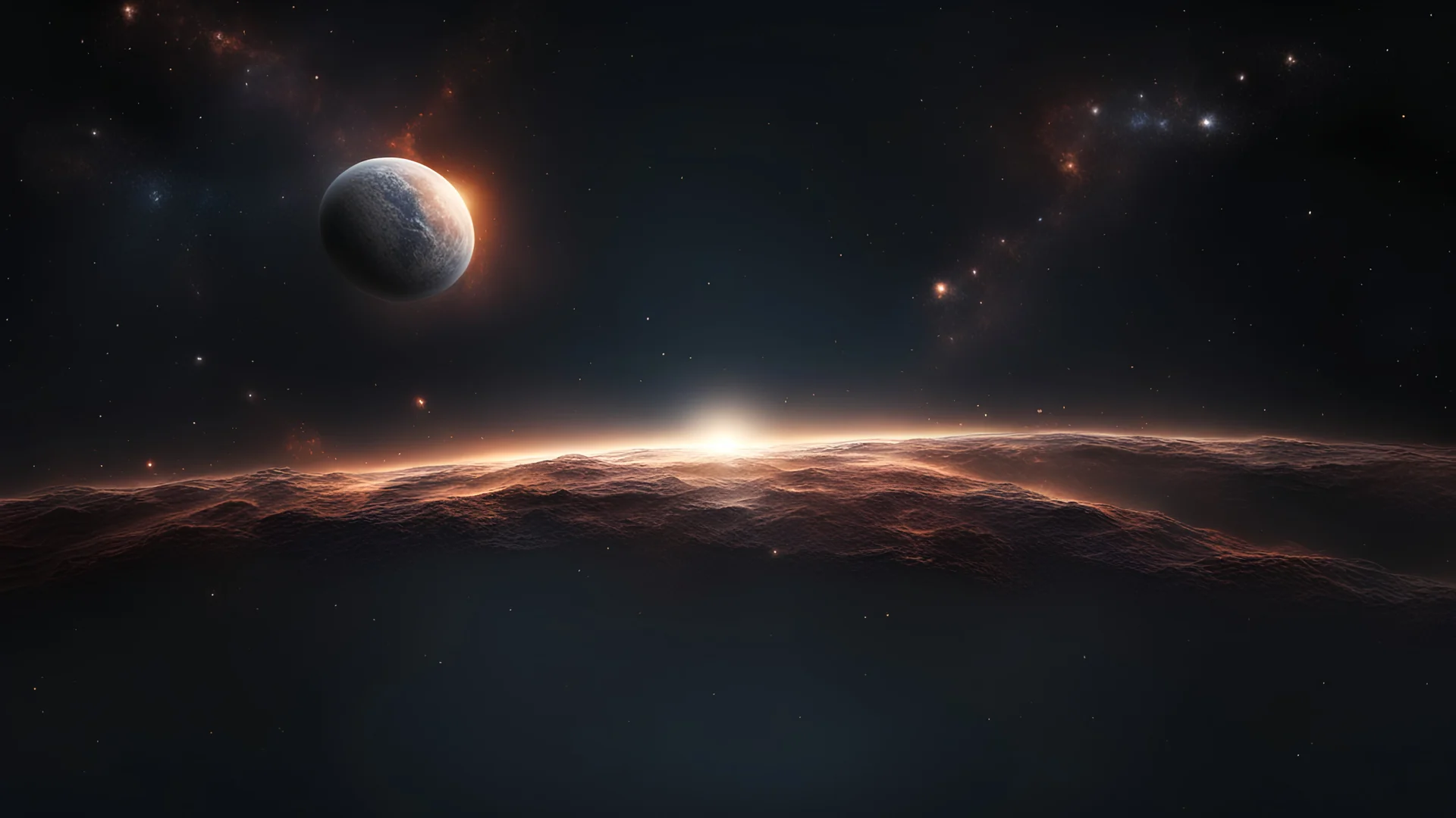 imagem espetacular do espaço, com efeitos de particulas, imagem fotorealista