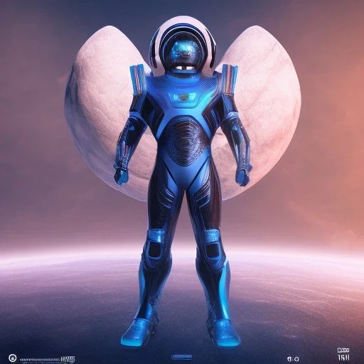 Full body ,Beautiful cosmic man, blue eyes, long blond hair, cosmic suit, galactic backdrop, soft lighting, hyper realistic, unreal engine 5, 16k