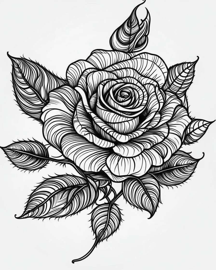 Realistic Rose Tattoo Design