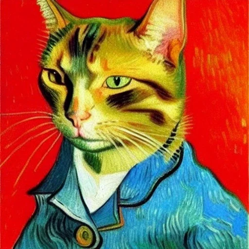 Portrait of a cat by Van Gogh