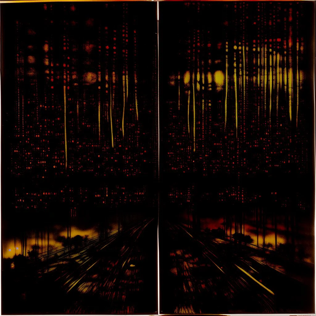 embracing the cold (N(t)=N0​⋅e−kt), abstract art, by Dan Mahurin and Colin McCahon and Ray Johnson, silkscreened mind-bending illustration; Hipgnosis cover art, asymmetric, Braille language glyphs, dark shine war, cold colors, offset fragmented cels, Trending on Midjourney,