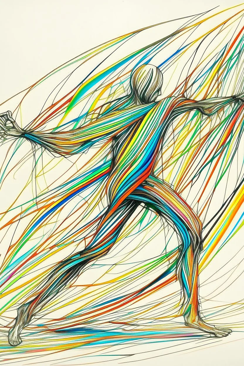 ABSTRACT LINES DANCING STYLE OF HIROKU OGAI