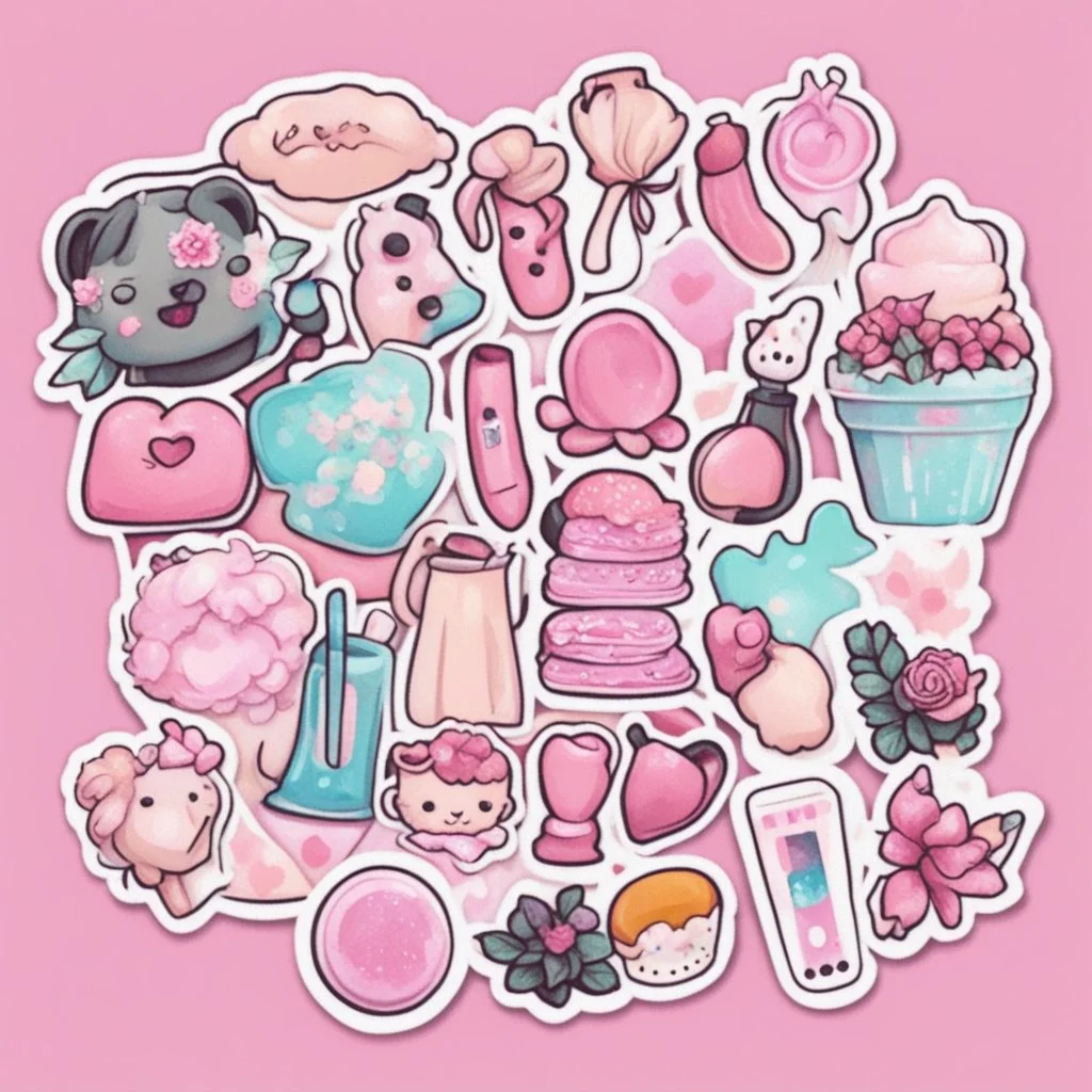 aesthetic girly stickers template