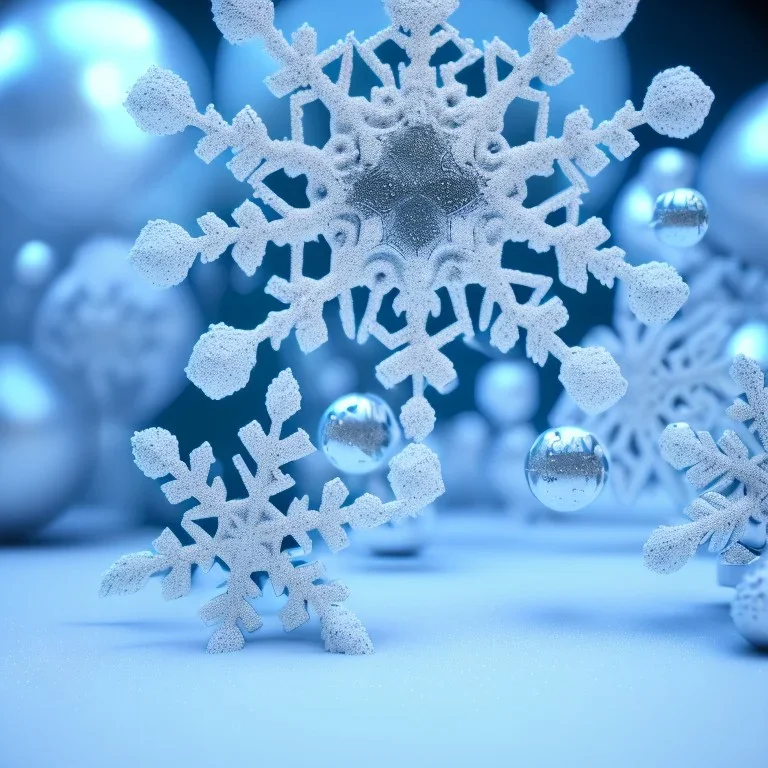  octane render, high detail, snowflake, macro