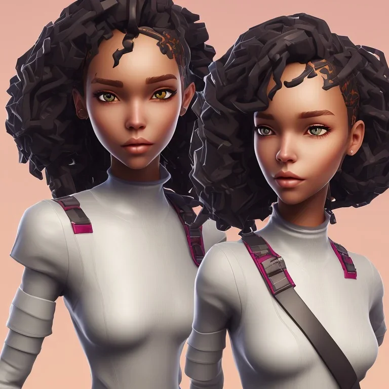 a skin fortnite of flora cherry black girl curly black hair gray eyes