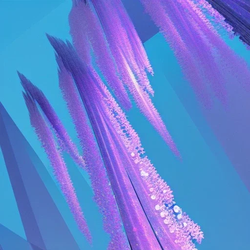 a magical crystal vertical light, pink and blue wisteria , pink vertical, blue lake,sharp, background vertical blue gradient vertical, elegant, highly detailed, artstation, concept art, smooth, sharp focus, illustration, 8k, splash art, wallpaper, key visual