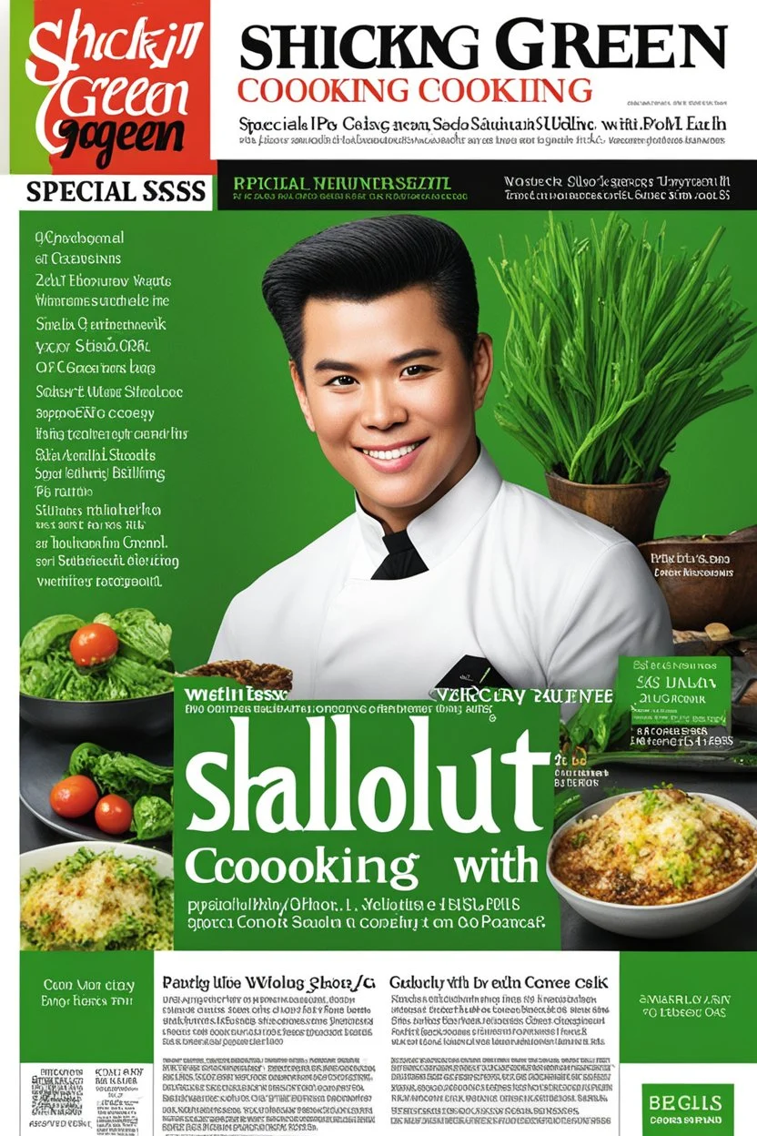 shocking green magazine cover: special shallot cooking with sash issue