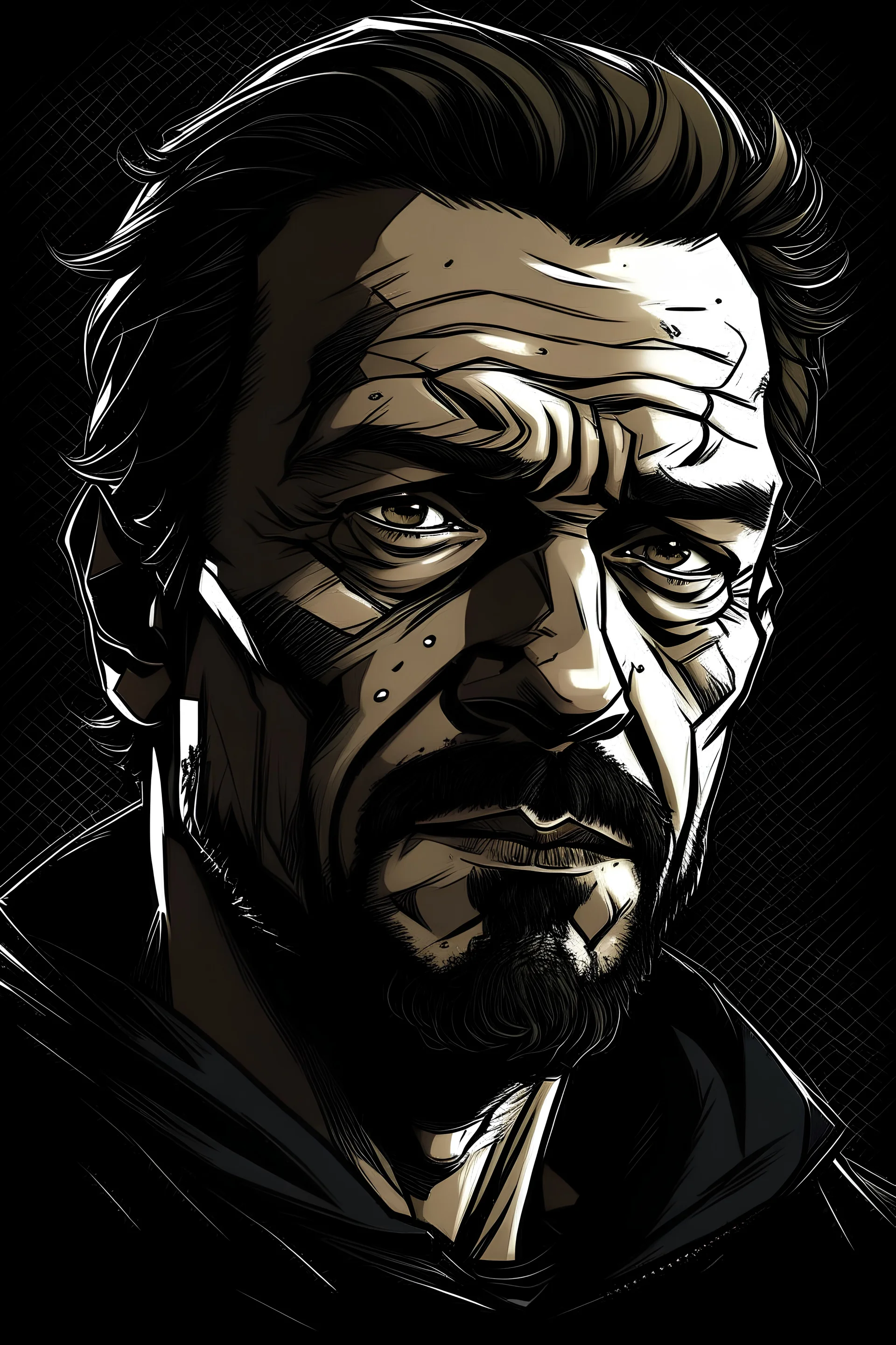 portrait markus antonius black comic style