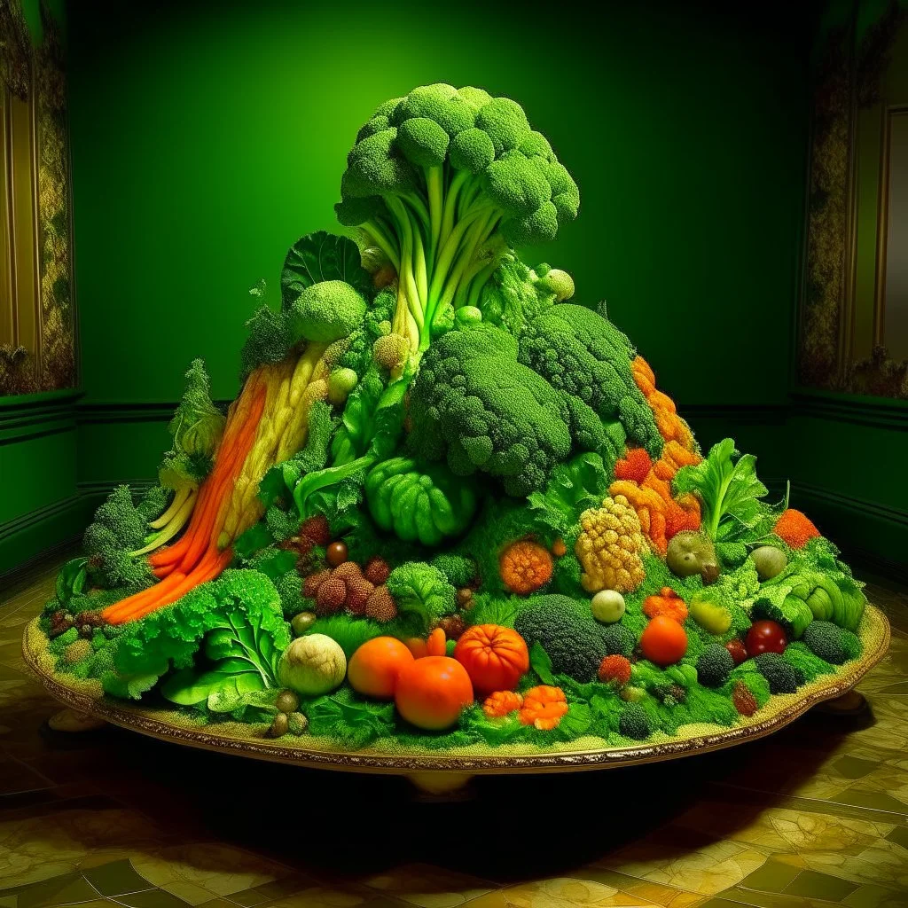 A green kingdom made out of vegetables painted by Giovanni Battista Sassi