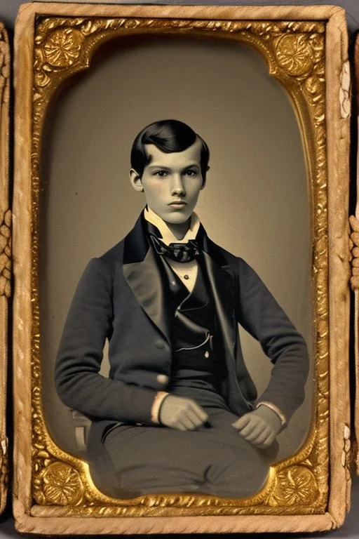 Extremely rich young guy portrait 1850s