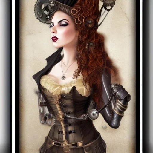 Steampunk Lady portrait with steampunk hair