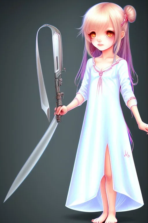 Loli wearing long nightgown