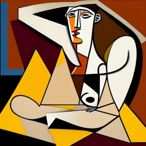 picasso abstract brown woman lying more cubism