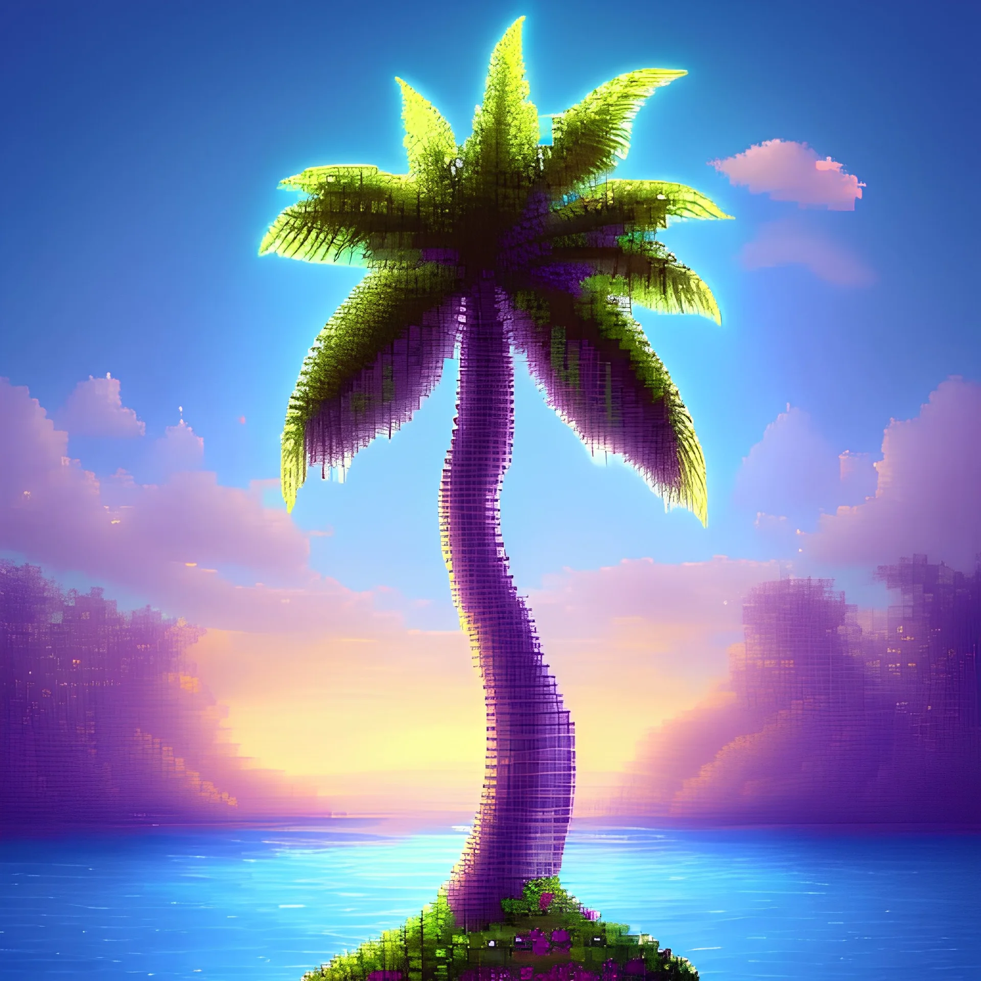 Palm tree pixel art