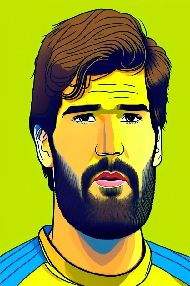 Alisson Becker Brazilian football player cartoon 2d