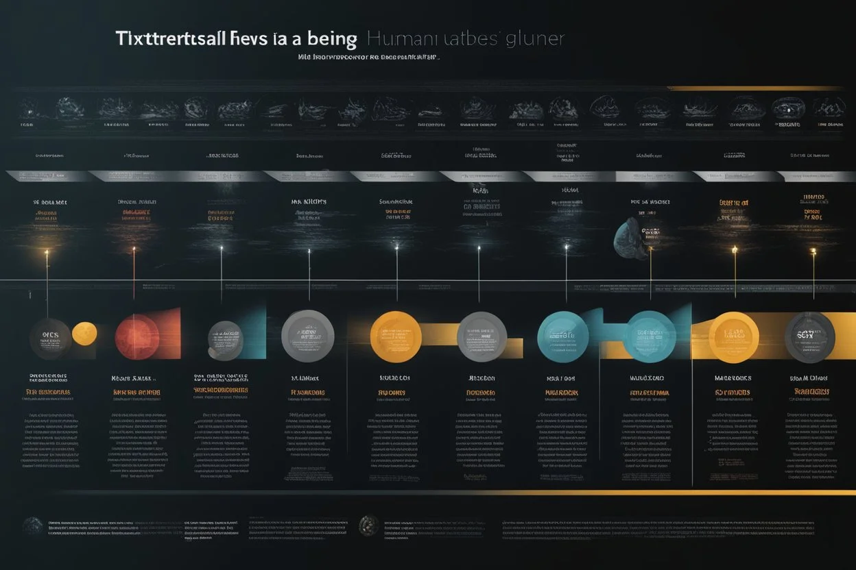 extraterrestrial infographic about being a human, made by alien, black grainy background, several stranges gliphs, few information, few text with big characters