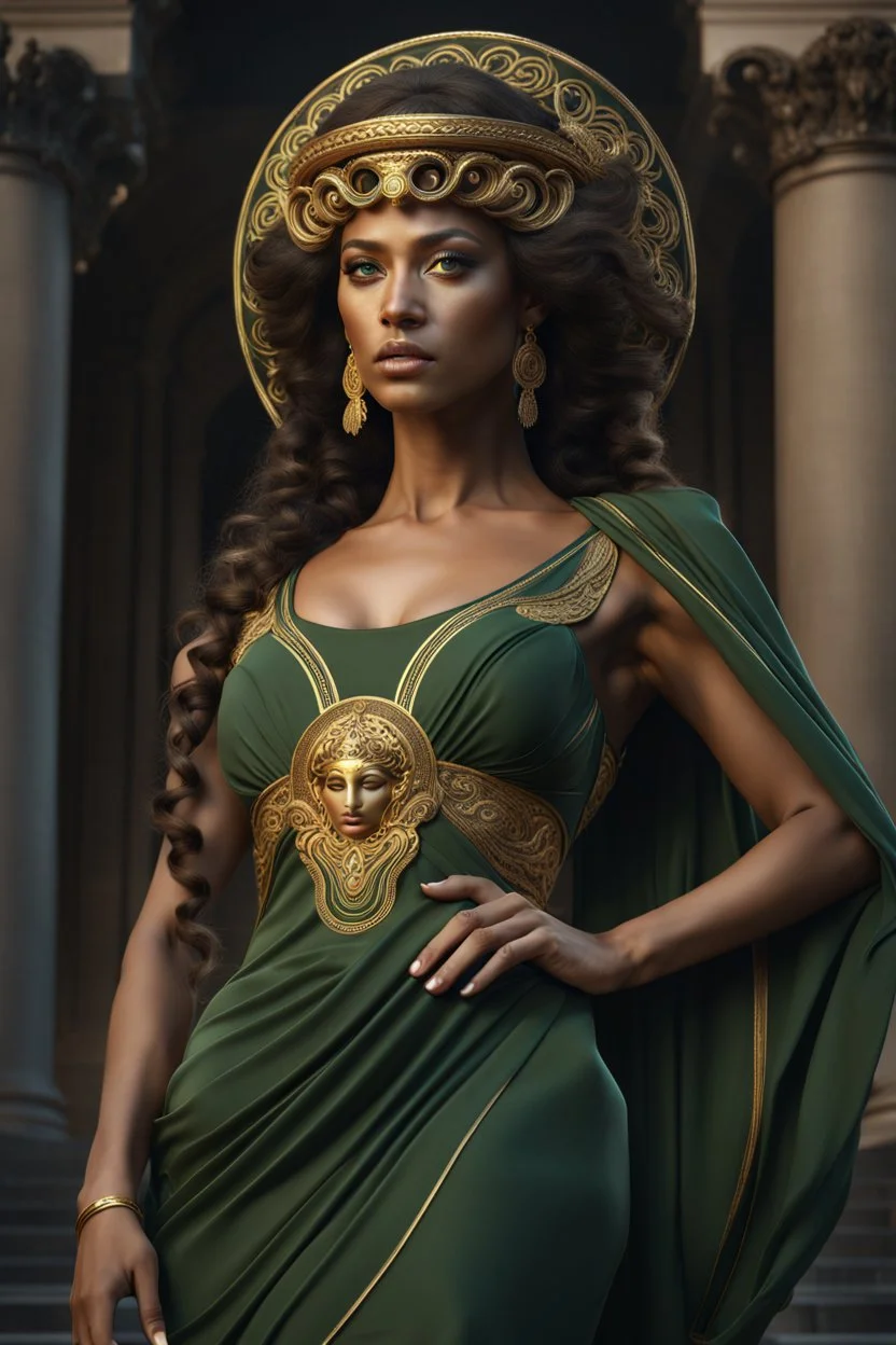 Medusa, greek mythology, young female face, green aesthetic, young female face, golden ratio, symmetric, elegant, ornate, luxury, matte painting, ultra realistic, concept art, intricate details, highly detailed, photorealistic, octane render, 8k, unreal engine, sharp focus, volumetric lighting unreal engine.