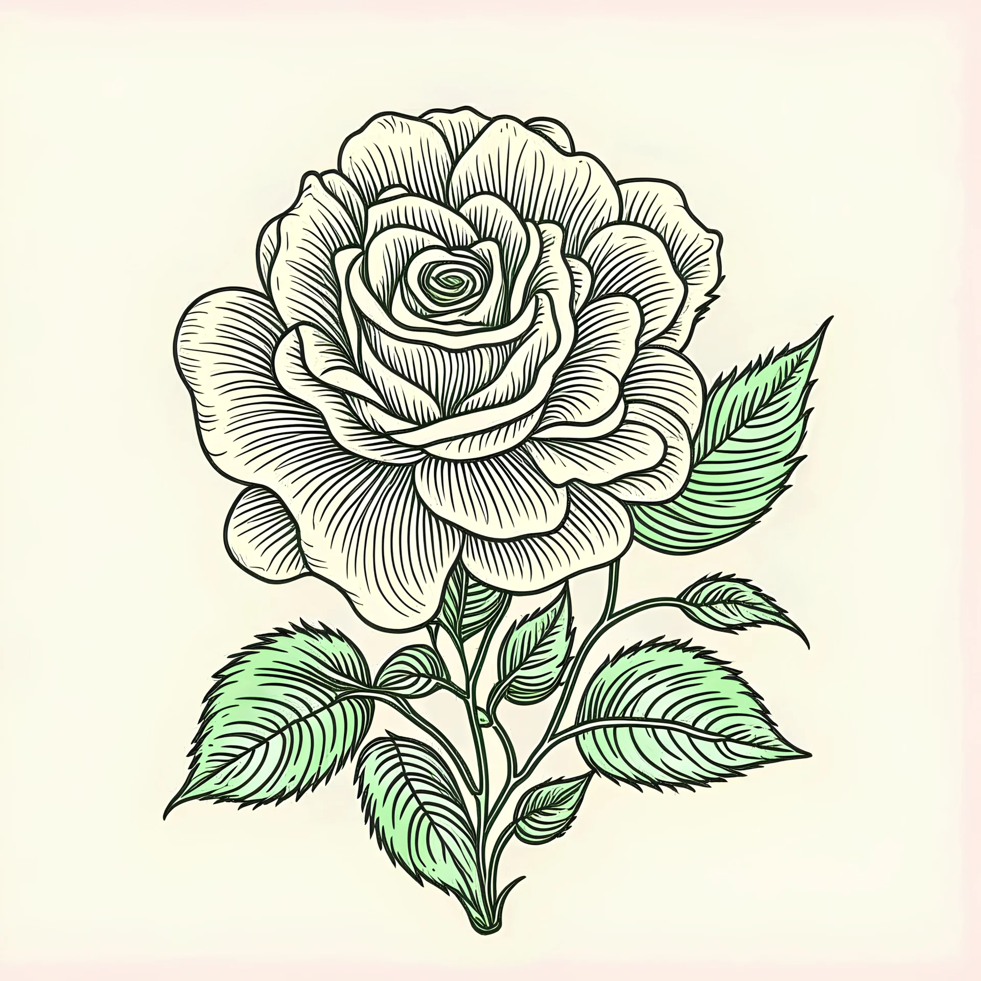 Rose,pastel,illustrations,elements,simple,vector,modern