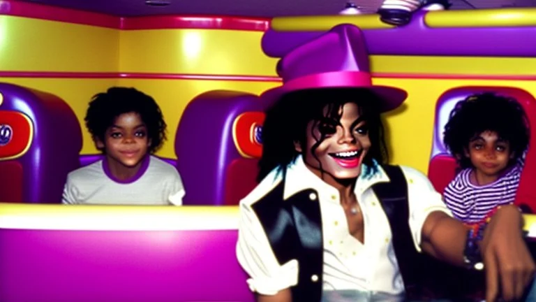 michael jackson at chuck e cheese riding the kiddie rides