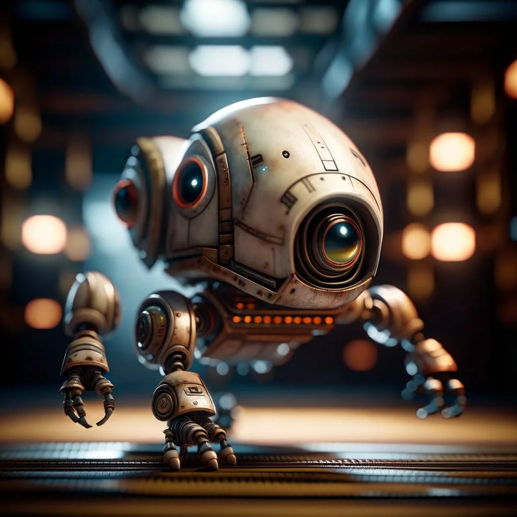 portrait of a ultra ninja cute robot entering under a big air ship, photo-realistic, shot on Hasselblad h6d-400c, zeiss prime lens, bokeh like f/0.8, tilt-shift lens 8k, high detail, smooth render, down-light, unreal engine, downlight, prize winning