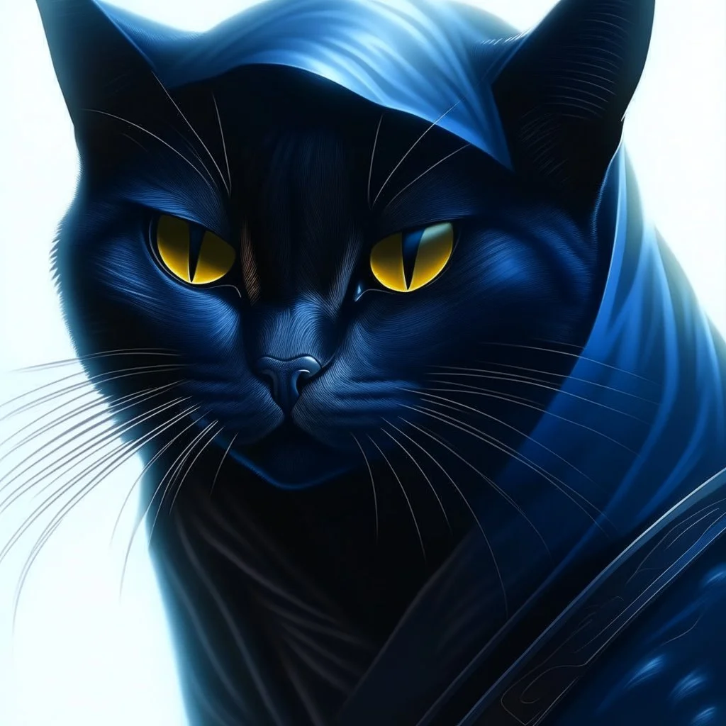 Retrato de un gato como un Ninja, gráfica calidad ultra, hiperdetallado, increíble obra de arte, 8k