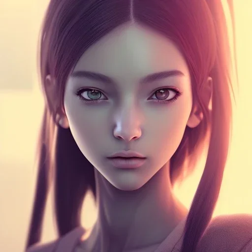 Anime, female student studying under window ,perfect face, cool face, ultra detail, unreal engine 5, cinema4d, sun light, studio lighting --ar 1:1 --v 4