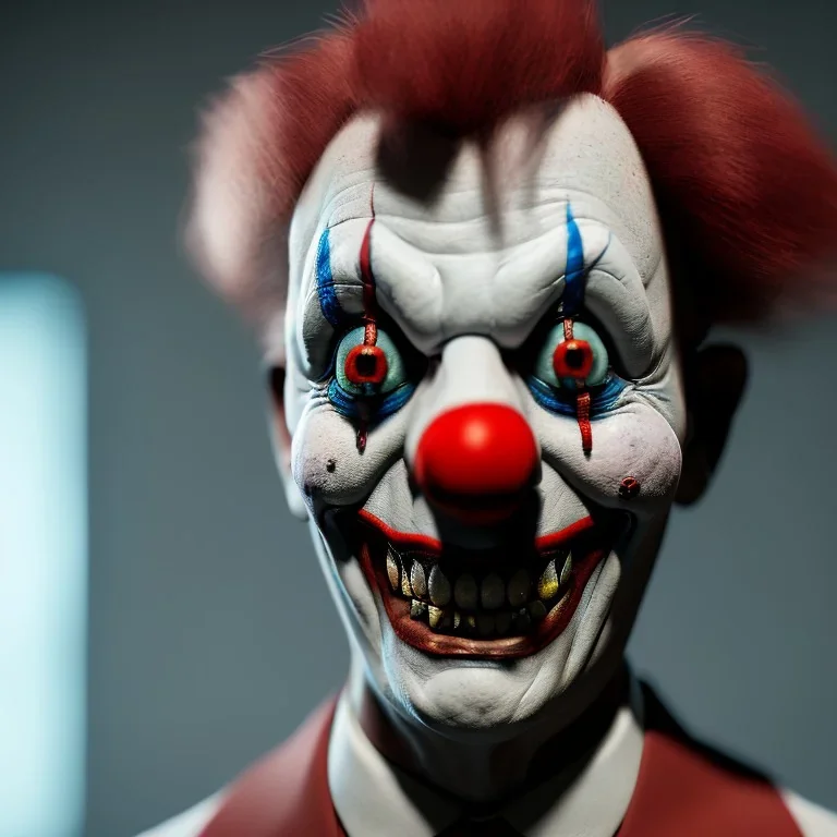 portrait of a horror clown, 8k, high detail