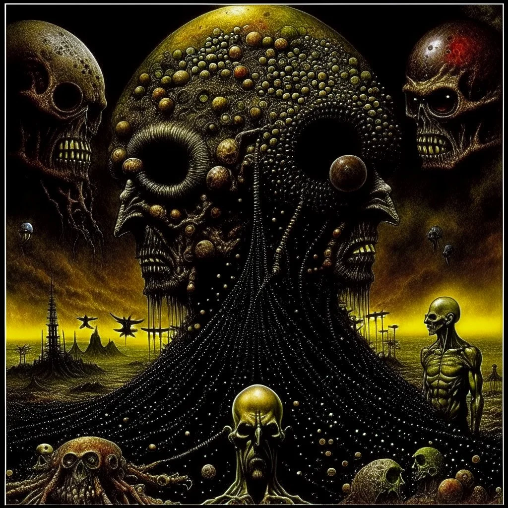 Abstract surreal horror, heavy metal album art "CRADLE OF FILTH", artistically grotesque, cosmic lights and shadows, by Max Ernst and victor Pasmore and Vladimr Kush and Zdzislaw Beksinski