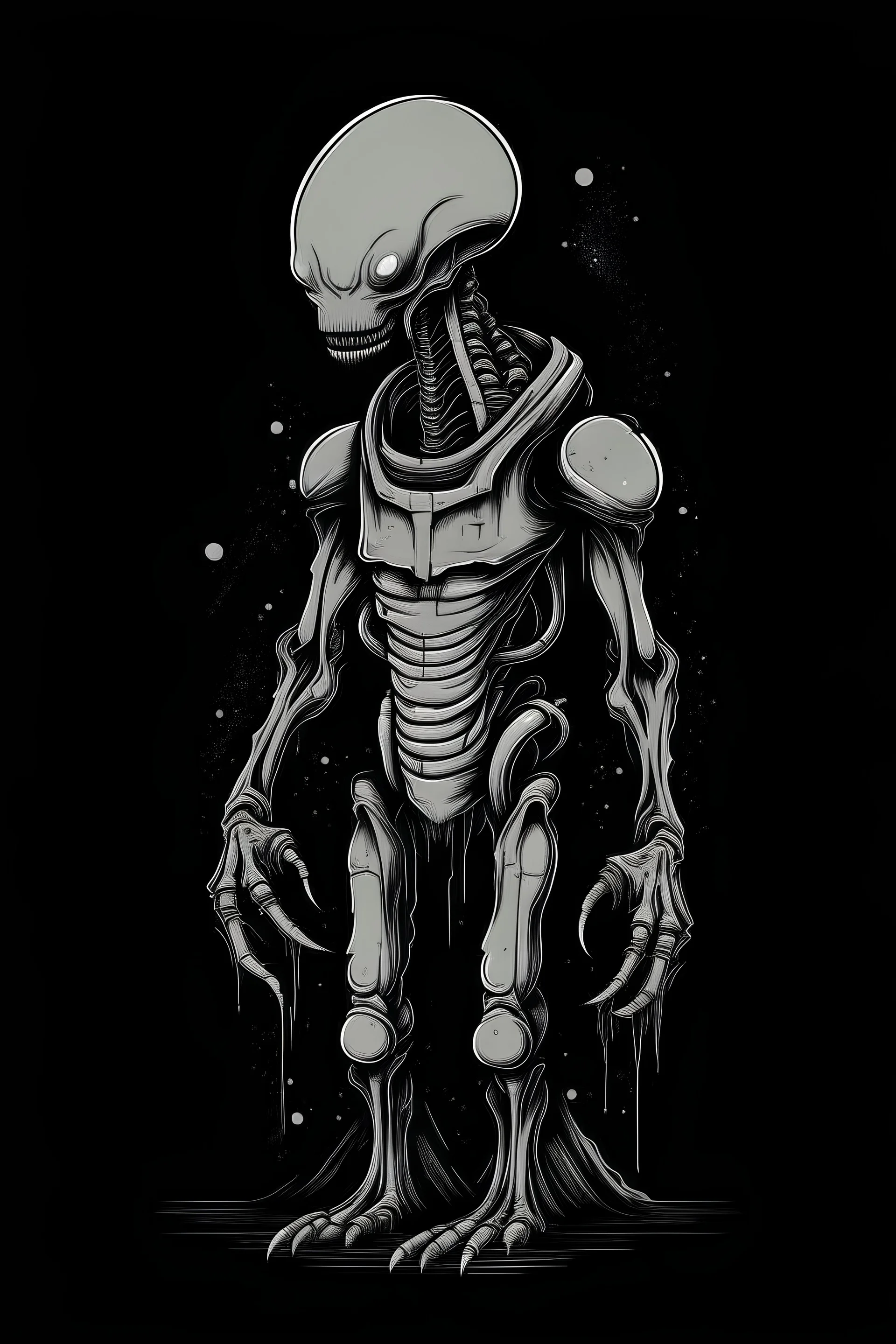 Minimalistic paint of Alien