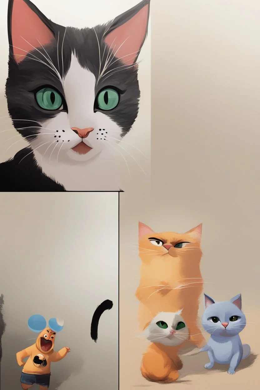 simple picture for toddlers, cat, disney and pixar style,