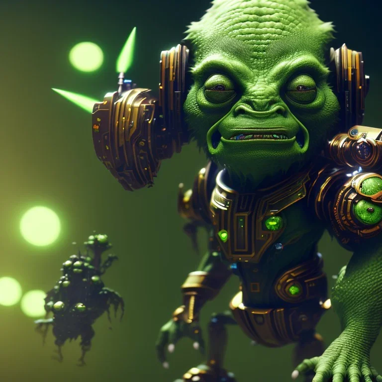  octane render, 8k, high detail, goblin, mech