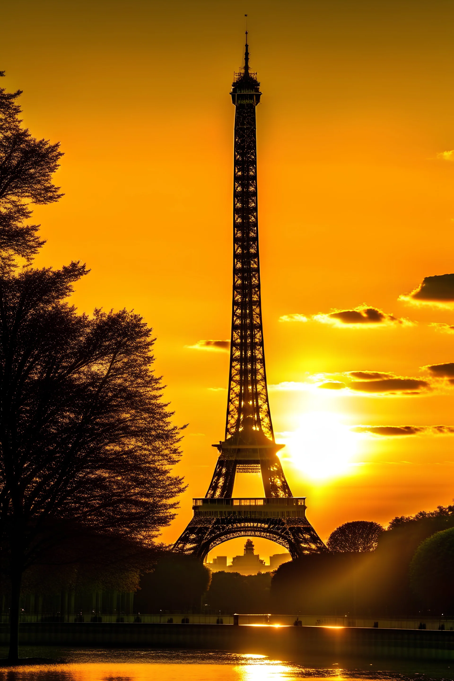 Eiffel Tower in the sunset