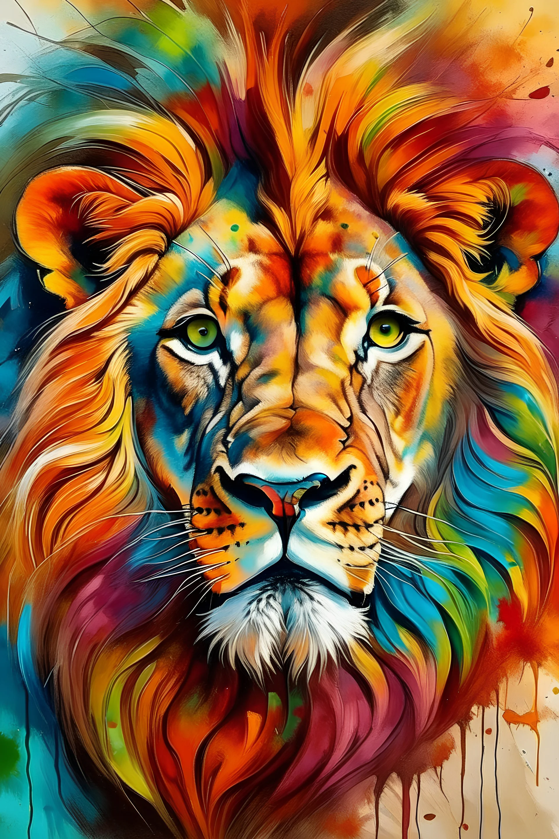 painted lion
