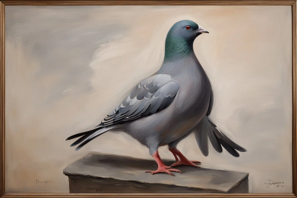 Pigeon 19th painting